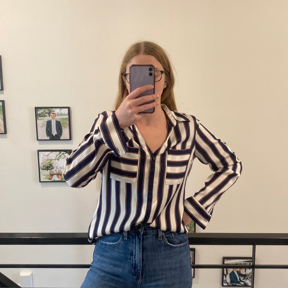 Express Portifino Slim Shirt - Striped